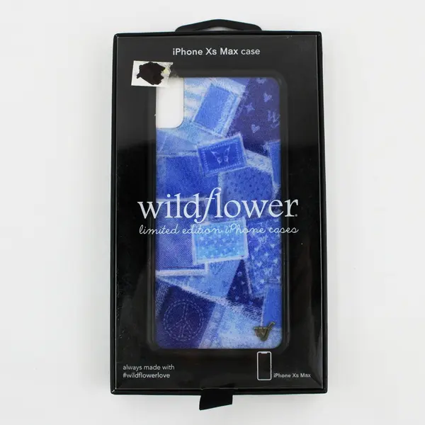 Wildflower Limited Edition iPhone XS Max Phone Case Blue Denim Patches Pattern