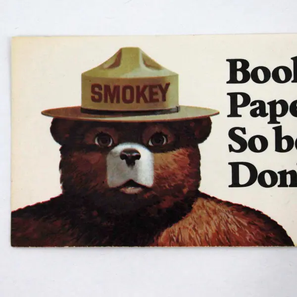 Smokey Bear US Forest Service Educational Fire Safety Paper Bookmark 76-CFFP-10