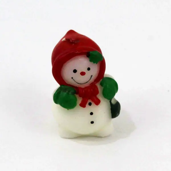 Snowman & Snowwoman Holiday Candles Novelty Figural Christmas Pair