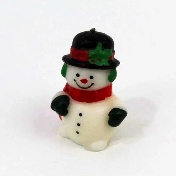 Snowman & Snowwoman Holiday Candles Novelty Figural Christmas Pair