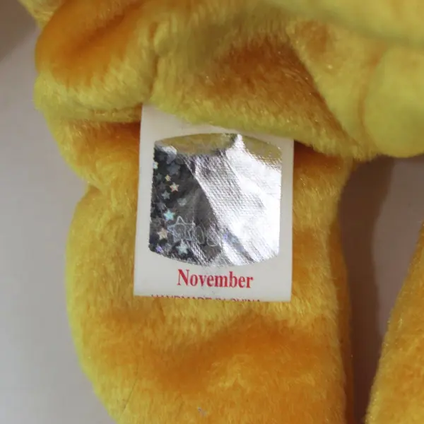 Ty Beanie Baby NOVEMBER Birthday Teddy Bear Plush Party Hat Tag