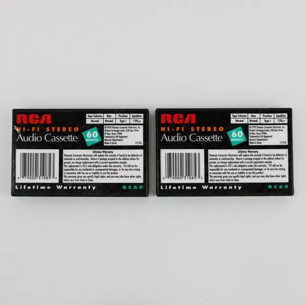 Lot of 2 RCA Hi-Fi 60 Minute Blank Audio Cassette Tape Sealed