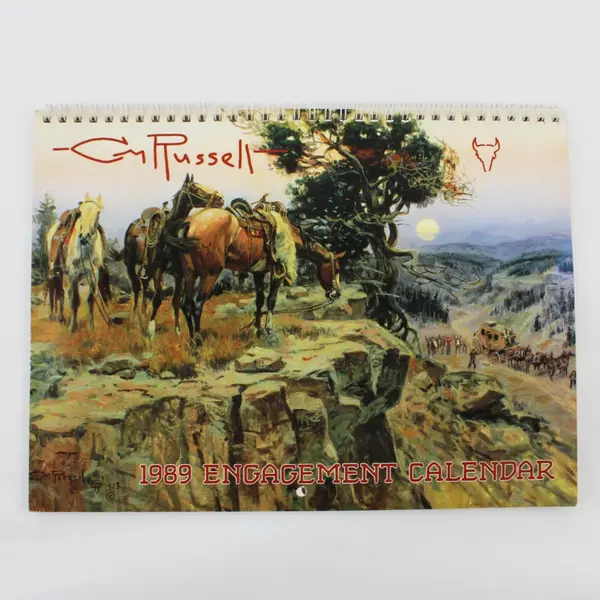 Charles M Russell Western Art 1989 Engagement Calendar Planner Spiral Bound PB