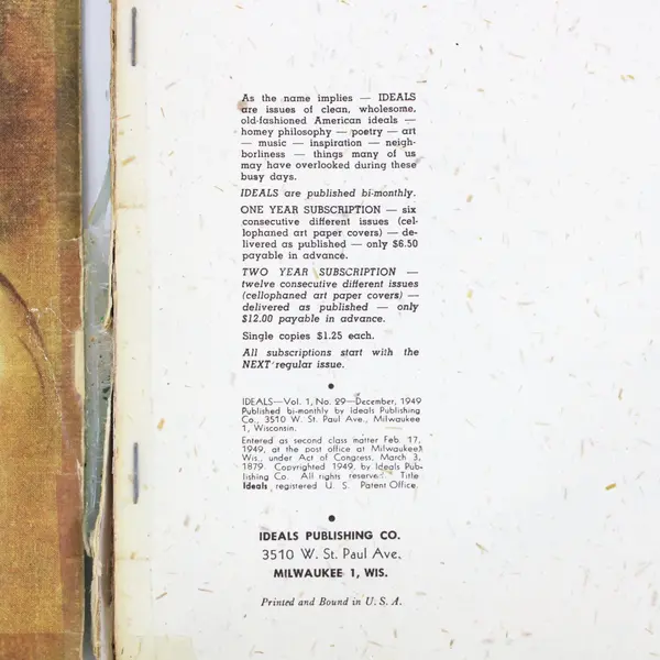 1949 Ideals Christmas Magazine Vol 1 No 29 Vintage Holiday Issue Acceptable