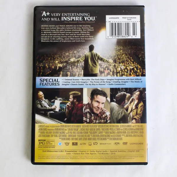 I Can Only Imagine DVD 2018, #54244 Michael Finley, Trace Adkins, Dennis Quaid 