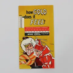 Vintage How Cold Does It Feel Wind Chill Factor Pull Card Temperature Chart