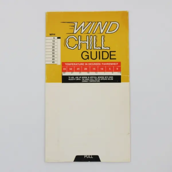 Vintage How Cold Does It Feel Wind Chill Factor Pull Card Temperature Chart