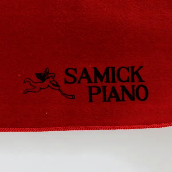 Samick Piano Key Cover Red Felt Embroidered Branding Dust Protector