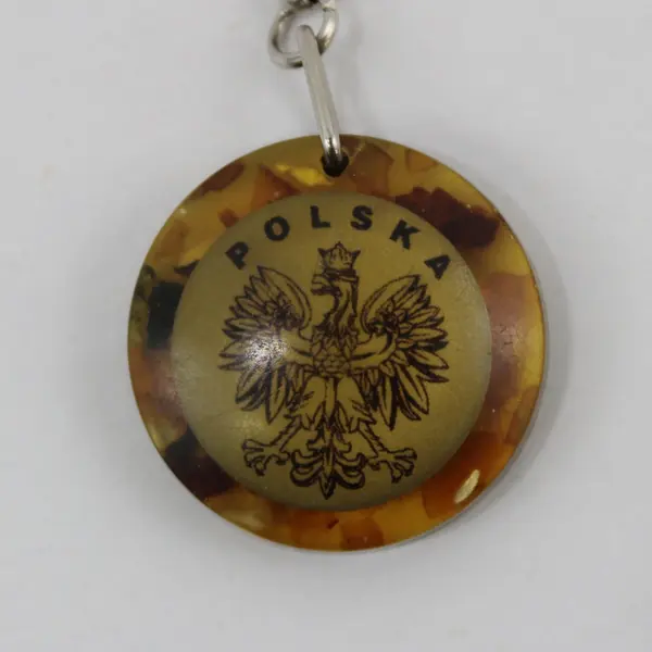 Polska Polish Eagle Acrylic Keychain Round Pendant