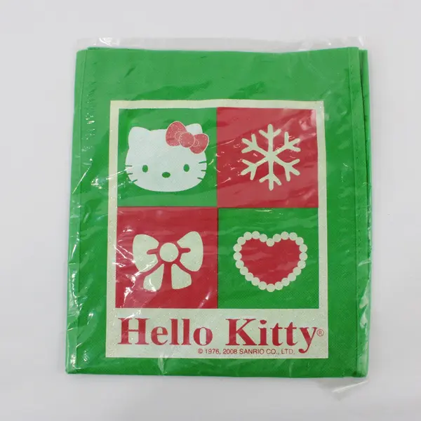Hello Kitty Sanrio Green Holiday Reusable Tote Bag 2008 New in Package