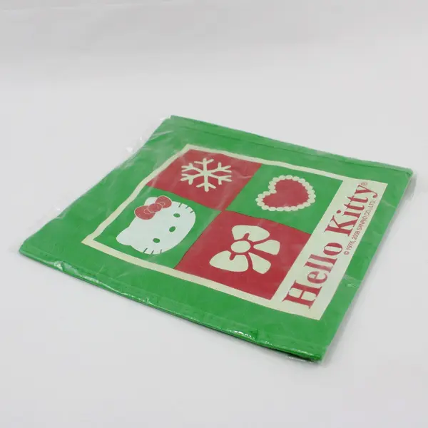 Hello Kitty Sanrio Green Holiday Reusable Tote Bag 2008 New in Package
