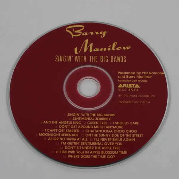 Barry Manilow Singin' With The Big Bands 1994 CD Album