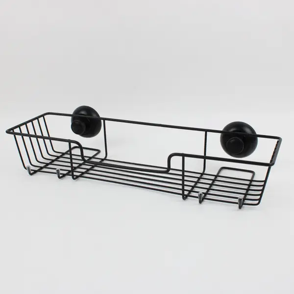 Black Metal Wire Shower Caddy Suction Cup Bathroom Storage Organizer