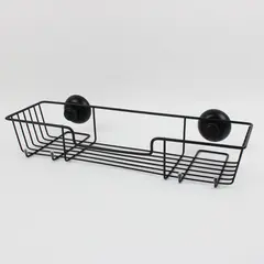Black Metal Wire Shower Caddy Suction Cup Bathroom Storage Organizer