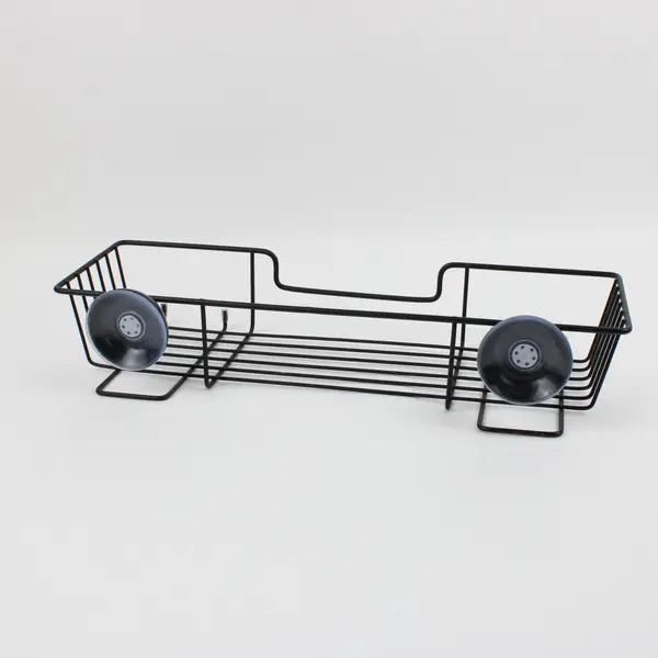 Black Metal Wire Shower Caddy Suction Cup Bathroom Storage Organizer