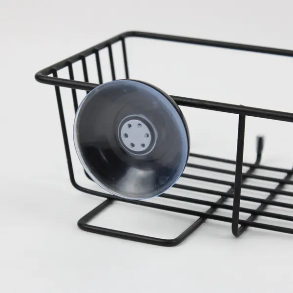 Black Metal Wire Shower Caddy Suction Cup Bathroom Storage Organizer