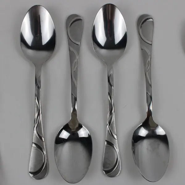 Lot of 4 Pfaltzgraff Garland Frost Pattern Stainless 5-Piece Place Setting Good