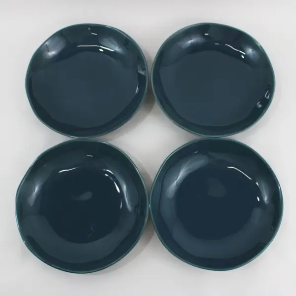4 Piece Scott Living Marine Blue Stoneware Pasta Bowl Set 9.25" Teal 