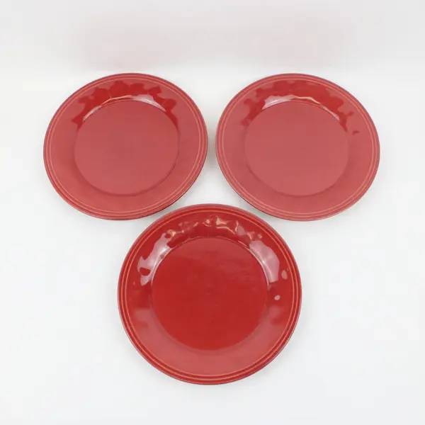 Rachael Ray Cucina Cranberry Red Dinner Plates Set of 6 10.75 Inch