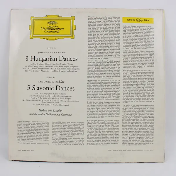 Deutsche Grammophon Brahms 8 Ungarische Tänze Karajan Berlin Philharmonic 12"
