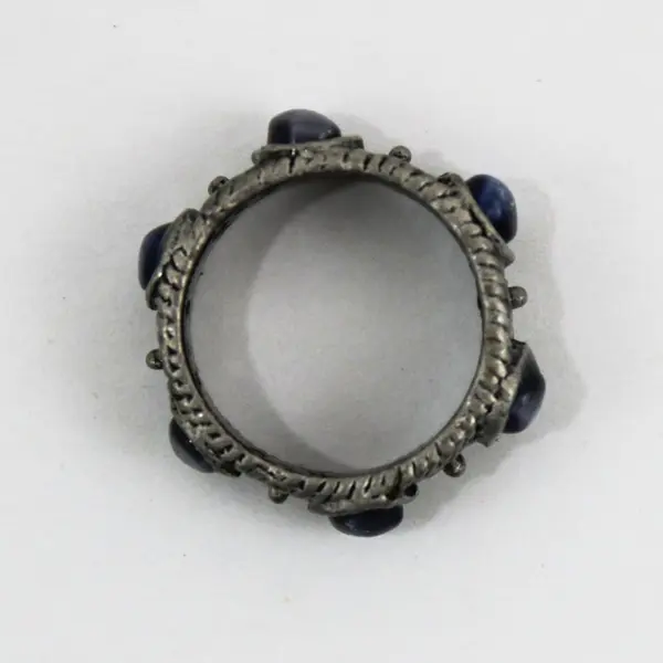 Pewter Blue Cat's Eye Fashion Ring Size 4.75