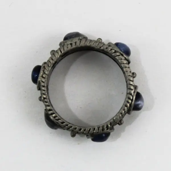 Pewter Blue Cat's Eye Fashion Ring Size 4.75