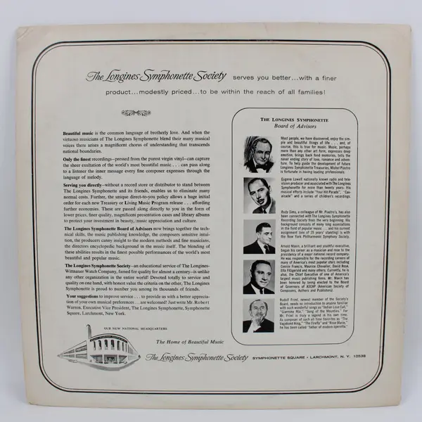 Longines Symphonette Society Treasury of the Golden West LWDF 101 (LWS 361) 12"
