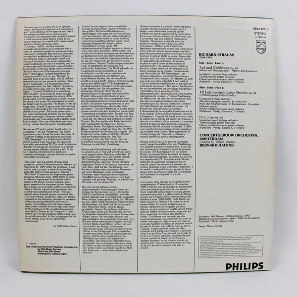 Philips Digital Classics R 115 028 Richard Strauss Tod und Verklärung Stereo 12"