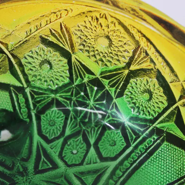 Vintage Jeannette Fentec Glass Amber And Green Footed Bowl