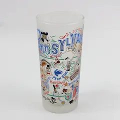 2004 Catstudio Pennsylvania Souvenir Frosted Glass 6"