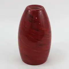 Murano-Style Red Art Glass Pendant Lamp Shade 8in Cracked Chipped