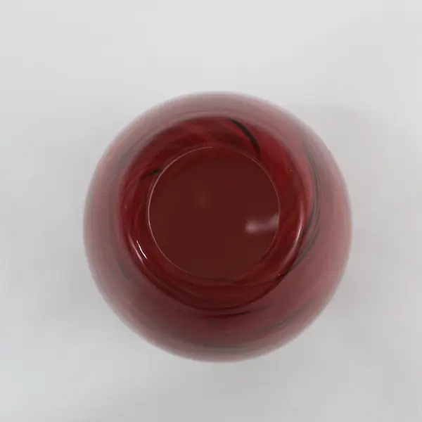 Murano-Style Red Art Glass Pendant Lamp Shade 8in Cracked Chipped