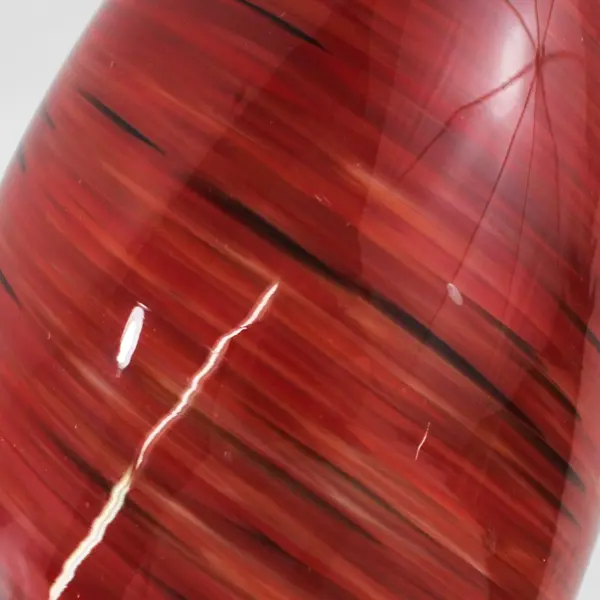 Murano-Style Red Art Glass Pendant Lamp Shade 8in Cracked Chipped