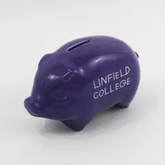 Linfield College Wildcats Purple Ceramic Piggy Bank