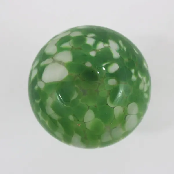 Green And White Speckled Hand Blown Glass Bud Vase 4.5"