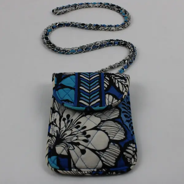 Vera Bradley Blue Bayou Cellphone Crossbody Metal Chain Strap