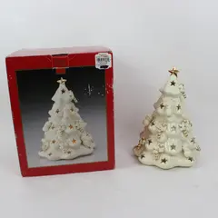 Troutman's Emporium Bisque Christmas Tree Tealight Holder Gold Star