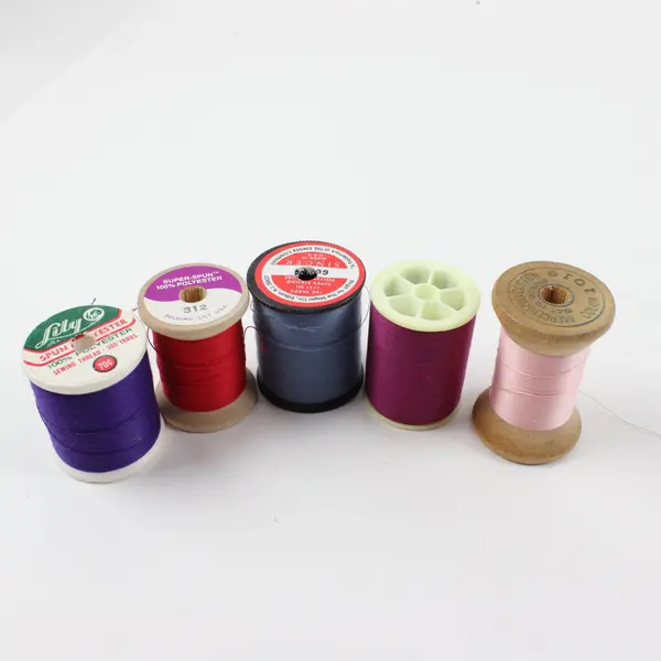 Lot of 5 Sewing Thread Spools Singer Lilly Assorted Colors