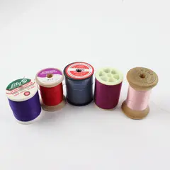 Lot of 5 Sewing Thread Spools Singer Lilly Assorted Colors