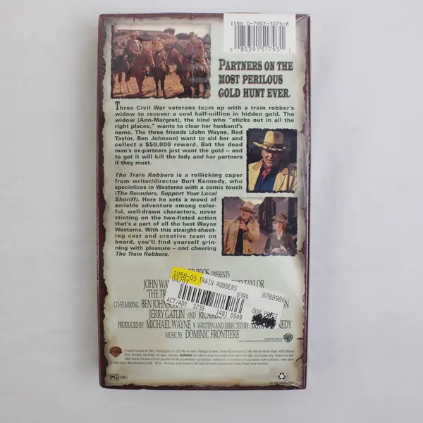 Vintage 1973 The Train Robbers VHS Tape, John Wayne, Ann-Margret, #15179 