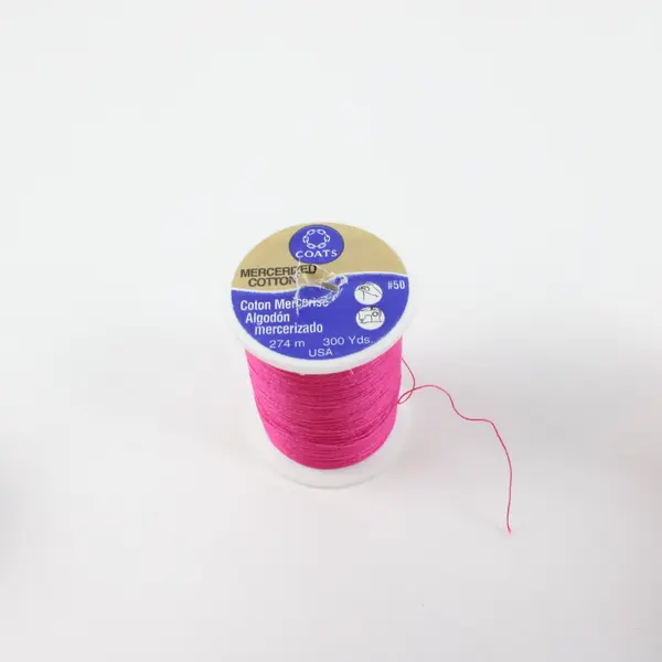 Lot of 5 Used Assorted Sewing Thread Spools J&P Coats Kilburn Mill Pink Blue