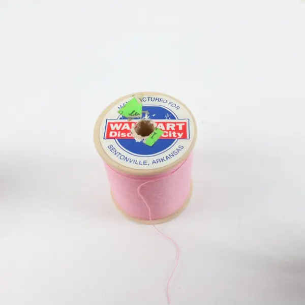 Lot of 5 Used Assorted Sewing Thread Spools J&P Coats Kilburn Mill Pink Blue