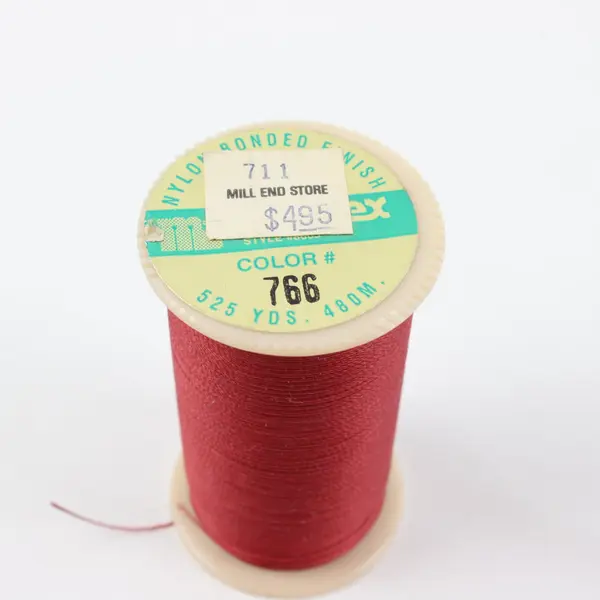Lot of 5 Red Sewing Quilting Thread Spools Mixed Material