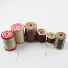 Lot of 6 Vintage Sewing Thread Spools Intrinsic Clark's Sise Mixed Colors