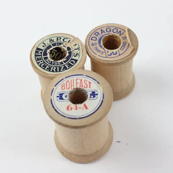Lot of 11 Empty Wooden Thread Spools J&P Coats American Thread Boilfast Dragon