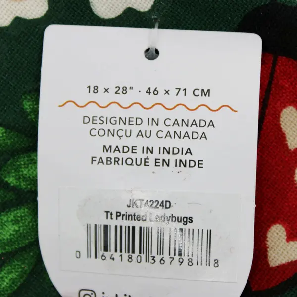 Danica by Jubilee 100% Cotton Ladybug Dish Towel 18 x 28