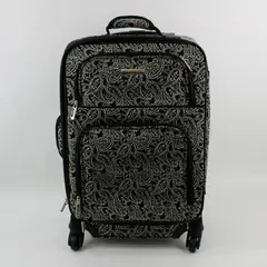 Leisure Paisley Rolling Carry-On Suitcase 24x15x9 Black White