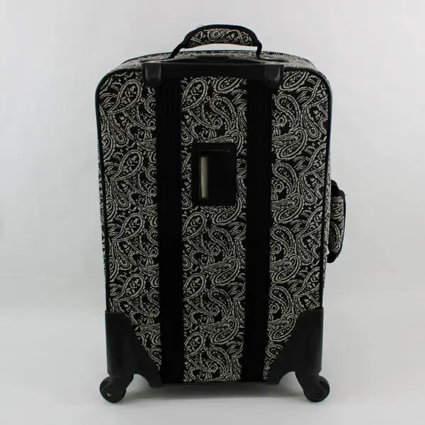 Leisure Paisley Rolling Carry-On Suitcase 24x15x9 Black White