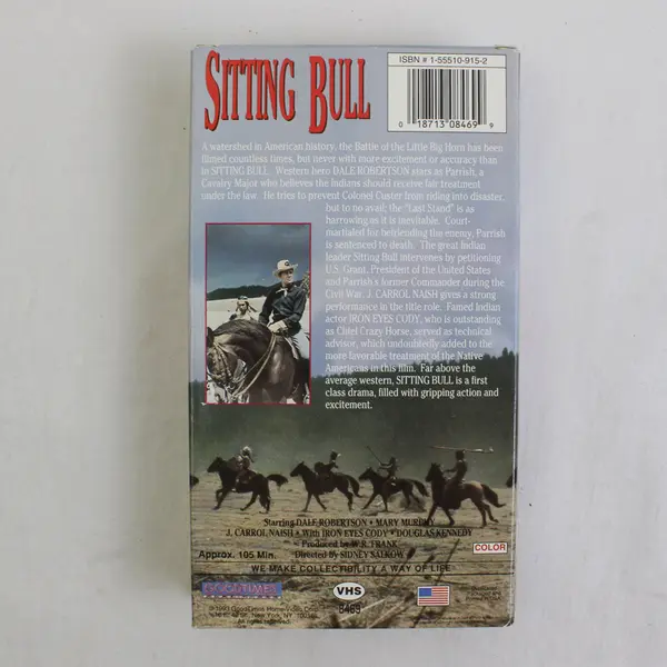 Vintage Sitting Bull 1993 VHS Movie, #8469, Dale Robertson, Iron Eyes Cody 