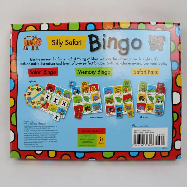 Make Believe Ideas Silly Safari Bingo Animal Children's Game Used